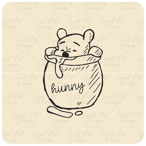 Winnie The Pooh Hunny Pot Drawing