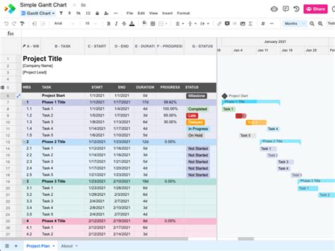 Work Plan Gantt Chart Template