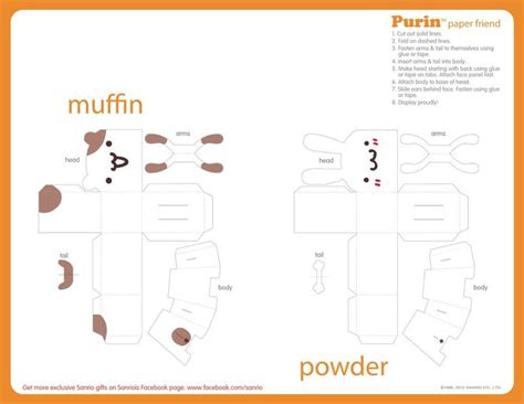 POMPOMPURIN Friends Muffin & Powder Printable Paper Friends | Plantillas imprimibles ...