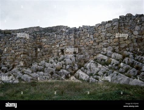 Tiryns, Greece. Archaeological Site. Mycenaean citadel. Cyclopean walls, 1400-1200 BC ...