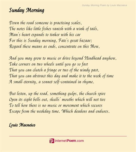 Sunday Morning Poem by Louis Macneice