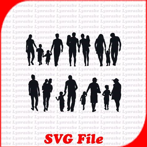 Family Silhouette Vectors SVG 1, Svg, Dxf, Cricut, Silhouette Cut File ...