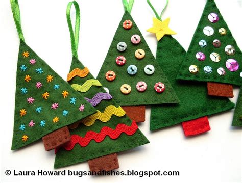 Bugs and Fishes by Lupin: How To: Sew Easy Felt Christmas Tree Ornaments