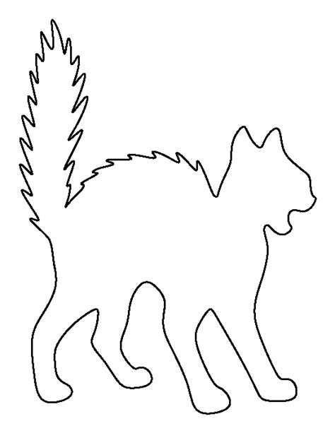 Printable Scary Cat Template | Halloween stencils, Halloween templates ...