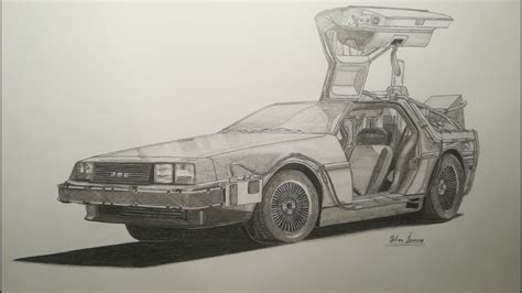 Delorean Time Machine Drawing Easy I drew the model in a cardboard cut ...