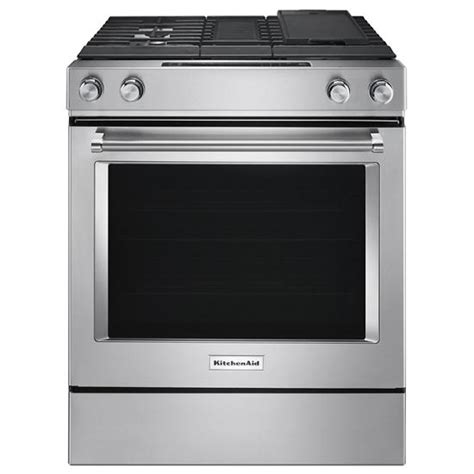 KitchenAid - KSDG950ESS - 30-Inch 4-Burner Dual Fuel Downdraft Slide-In Range | Semach's ...