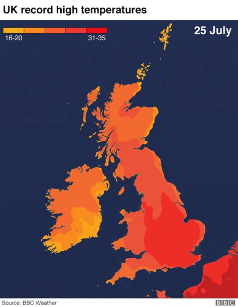 UK weather: The UK's record-breaking heat in maps and charts - BBC News