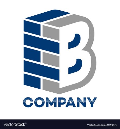 Brick wall and letter b logo Royalty Free Vector Image