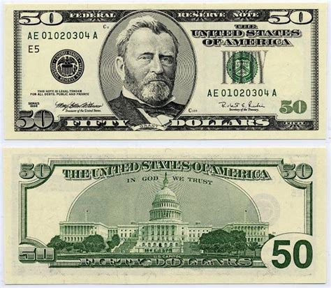 50 Dollar Bill Printable