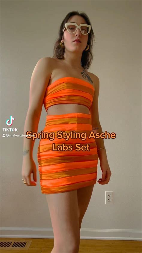 Neon Orange Handmade Two Piece Outfit Styling | Strapless dress formal ...