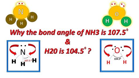 NH3 Pyramidal | H2O Bent | Molecular Shape and Bond Angles | sp3 Hybridization in H2O and NH3 ...