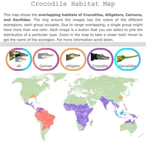 Crocodile Habitat Map | Crocodile habitat, Crocodile, Habitats