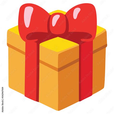 Wrapped Gift vector flat emoji icon design. Isolated Present or gift in a box tied with a bow ...