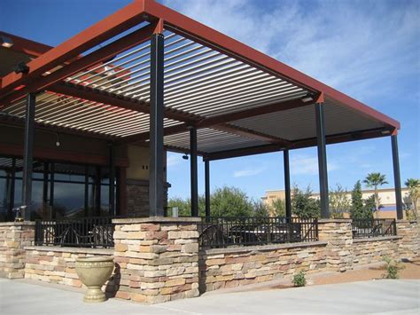 Commercial Aluminum Louvered-Roof Patio Cover | Outdoor restaurant patio, Restaurant patio ...