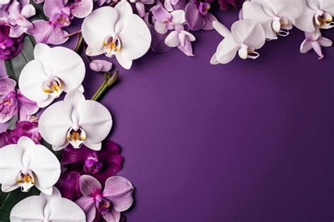 Premium AI Image | Purple orchids on a purple background