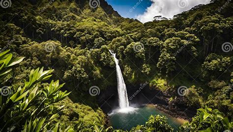 Kauai S Tranquil Waterfalls and Birdsong Stock Illustration - Illustration of dream, adventure ...