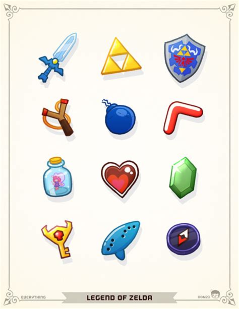 Legend of Zelda items - Dom2D