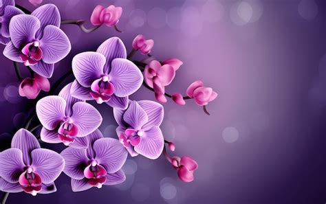 Premium Photo | Purple orchids on a purple background