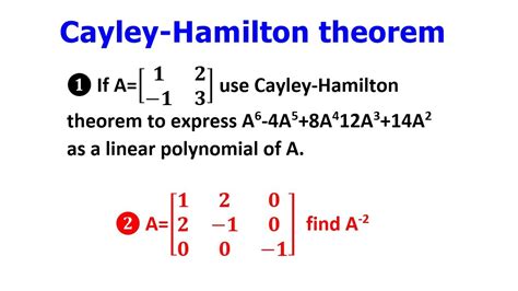 Cayley Hamilton theorem ll Part -2 ll Engineering mathematics -1 - YouTube