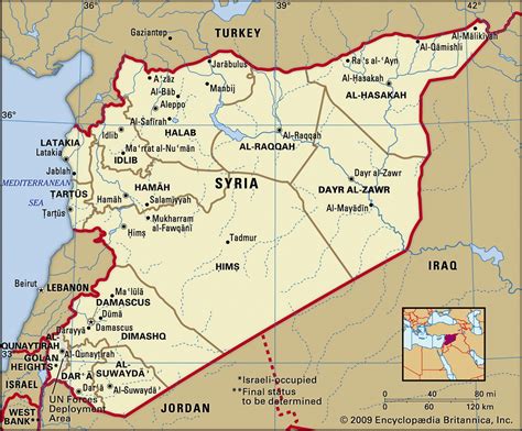 Map of Syria and geographical facts, Where Syria is on the world map - World atlas