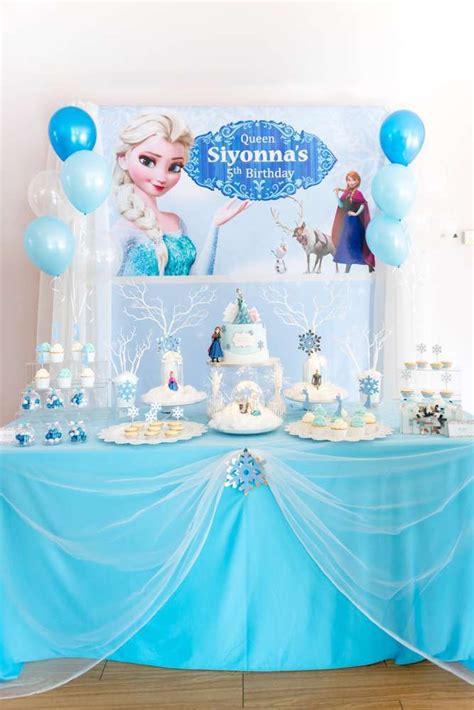 Frozen Theme Birthday Party Ideas | Photo 2 of 19 | Frozen birthday decorations, Frozen birthday ...