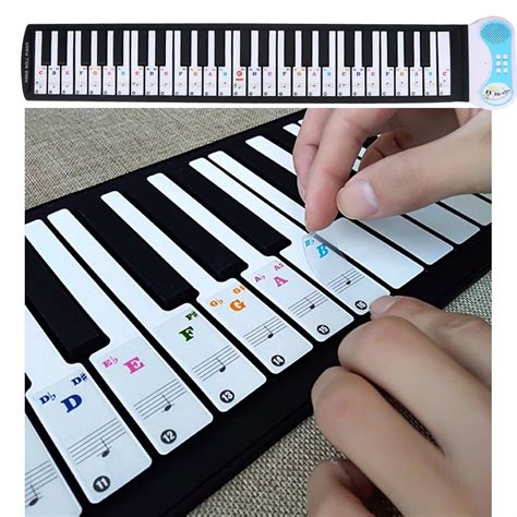 Mgaxyff Transparent Removable Piano Key Board Sticker for 61/88 Key ...