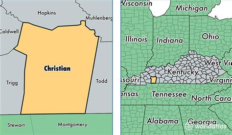 Christian County Ky Map - Cities And Towns Map