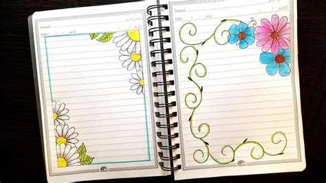 Notebook 3, Border designs on paper, border designs, project work designs, borders for projects