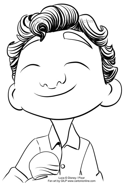 Luca Paguro from Luca (Disney/Pixar) coloring page