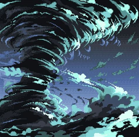 #PixelTornado | Pixel art landscape, Cool pixel art, Anime pixel art