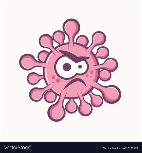 Angry cartoon corona virus character covid-19 Vector Image