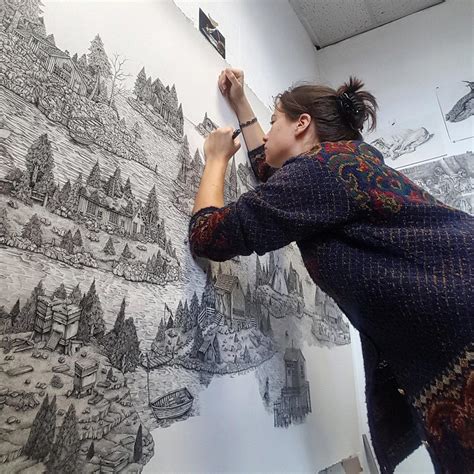 Artist Meticulously Creates Pen and Ink Drawings of Dreamy Landscapes