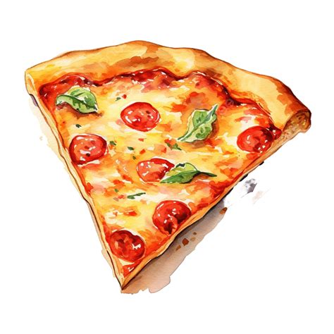 Slice Of Pizza Watercolor Painting, Food, Watercolor, Pizza PNG ...