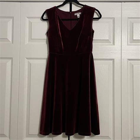 Closet London Women's Burgundy and Red Dress | Depop