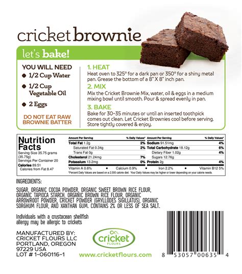 Cricket Flour Brownie Mix (Chocolate) | Cricket Flours