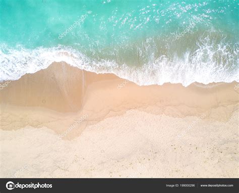 Aerial View Sandy Beach Ocean Waves Stock Photo by ©leszekczerwonka 199000296