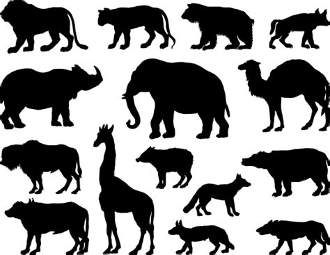 african wild animals silhouette bundle free svg file images - SVG Heart