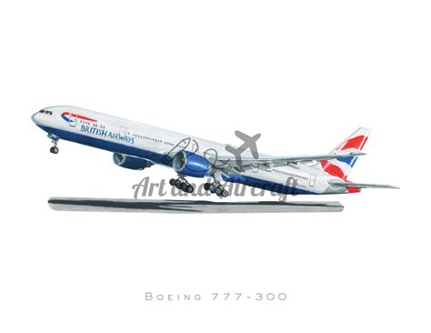 British Airways Boeing 777 Drawing Art Print | Etsy