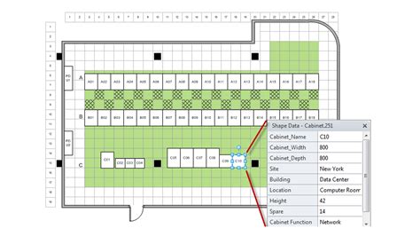 Data Center Layout - Free AssetGen Visio Utilities Add-In