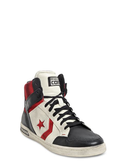 Converse Weapon Leather High Top Sneakers in White for Men - Lyst