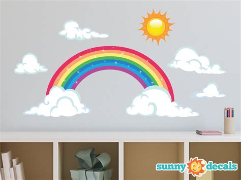 Rainbow Fabric Wall Decal Sparkling Rainbow Wall Decor with