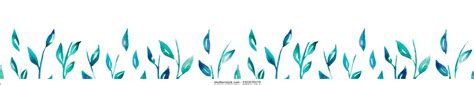 Watercolor Spring Leaves Seamless Border Stock Illustration 1323570173 | Shutterstock