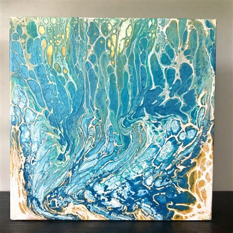 Excited to share this item from my shop: Sea Foam Unique Acrylic Painting 20x20cm #art #painting ...