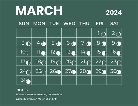 March 2024 Calendar With Moon Phases - Marji Shannah