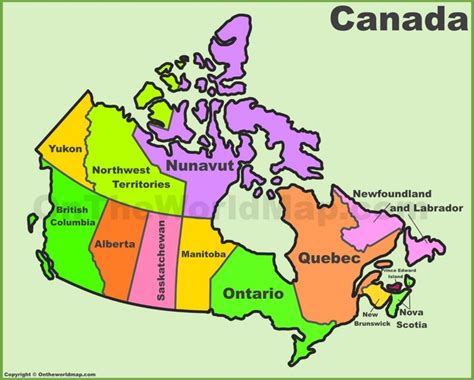 Map Of Canada Provinces