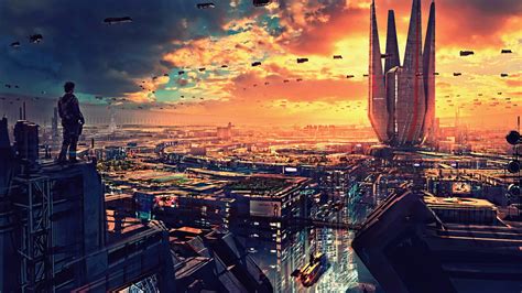 Wallpaper : artwork, futuristic city, science fiction, digital art, concept art, cityscape ...