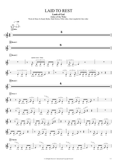 Laid to Rest Tab by Lamb of God (Guitar Pro) - Full Score | mySongBook