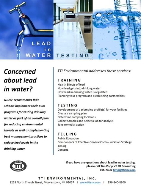 Lead in Water Testing – Guidance for Schools and Child Care Facilities | TTI Environmental, Inc.