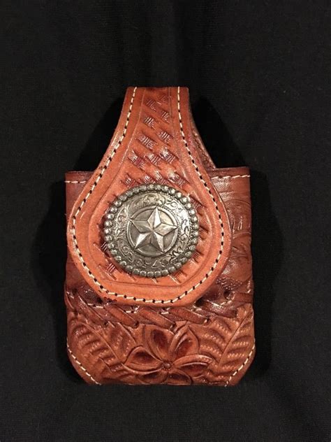 HAND TOOLED LEATHER FLIP PHONE HOLDER WITH BELT CLIP | Flip phones, Hand tooled leather, Leather ...