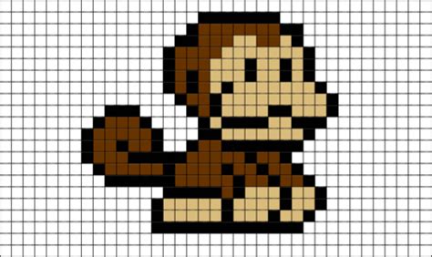 minecraft pixel art grid monkey Super monkey pixel art - Pixel Art Grid